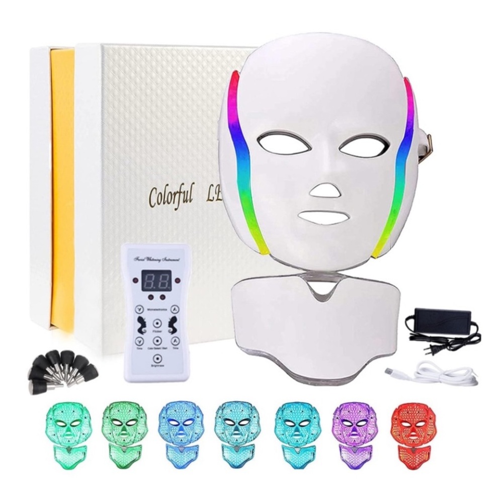 NEW LED Beauty Mask with neck extension and micro-current